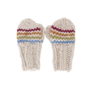 Acorn Rainbow Stripe Mittens - Natural