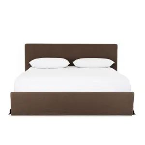 Aidan Slipcover Bed - Coffee