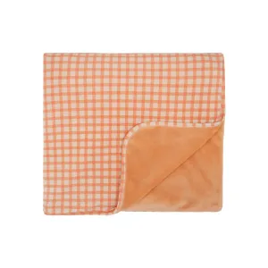 Coral Gingham Youth Blanket