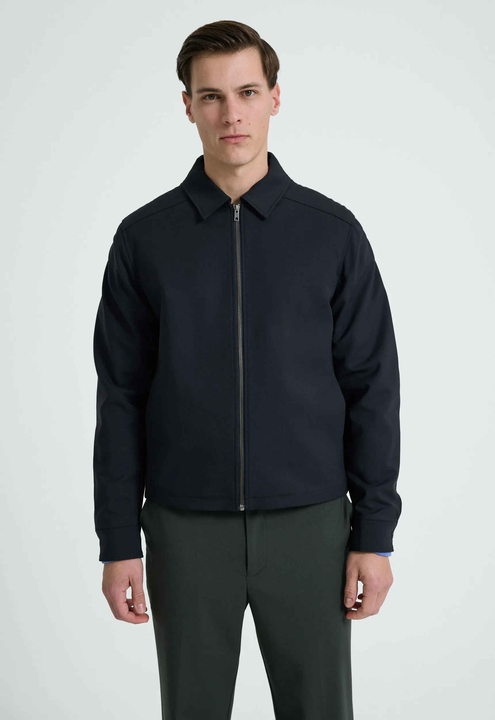 Davey Wool Jacket - Darkest Navy