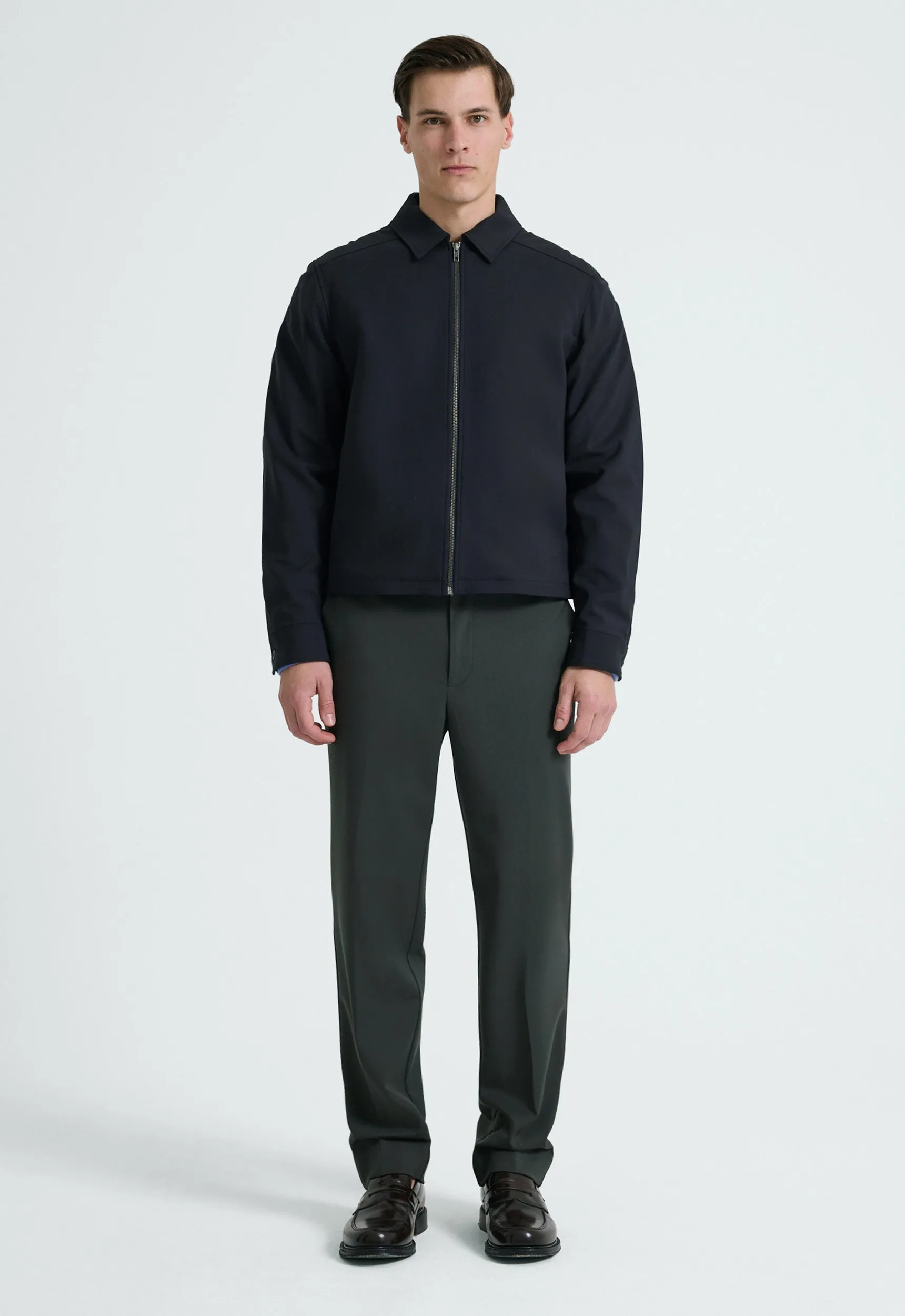 Davey Wool Jacket - Darkest Navy