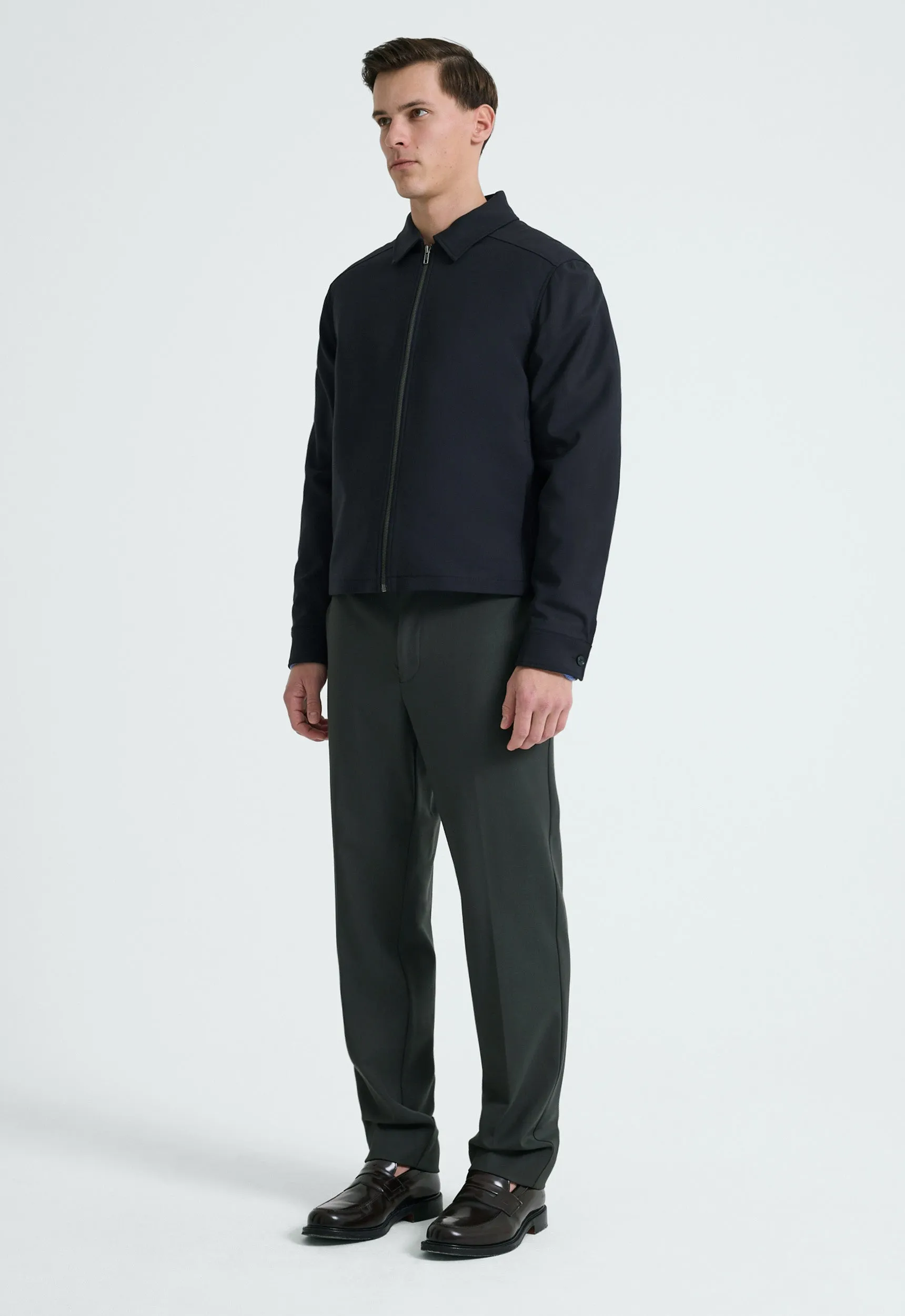 Davey Wool Jacket - Darkest Navy