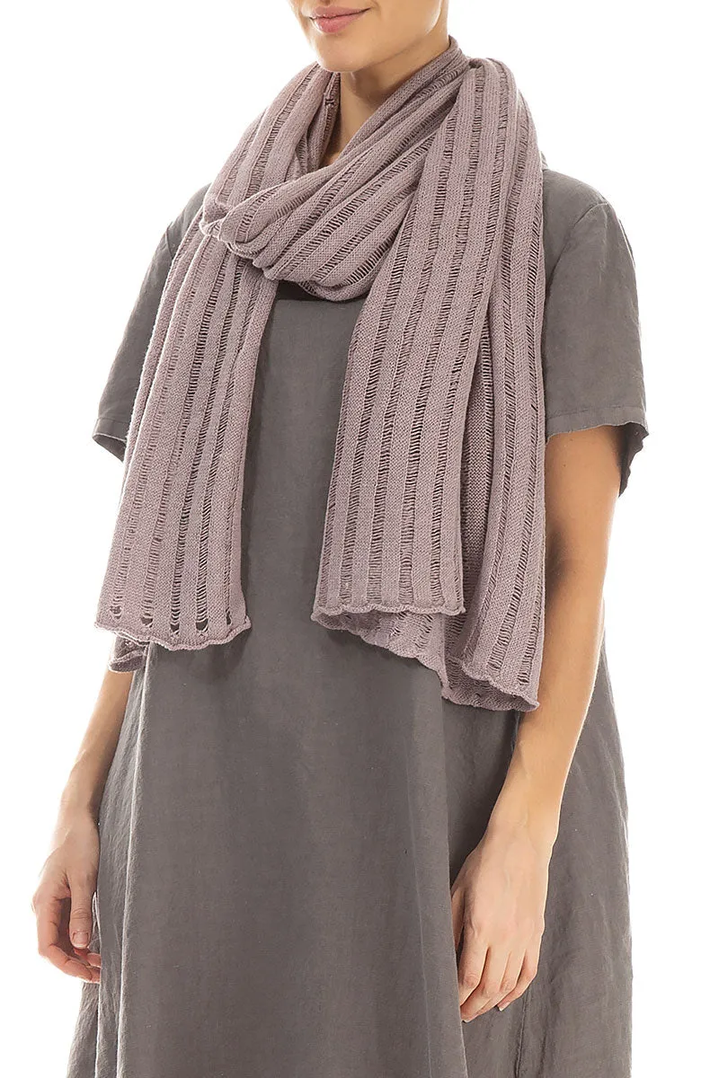 Drop Stitch Greige Linen Scarf