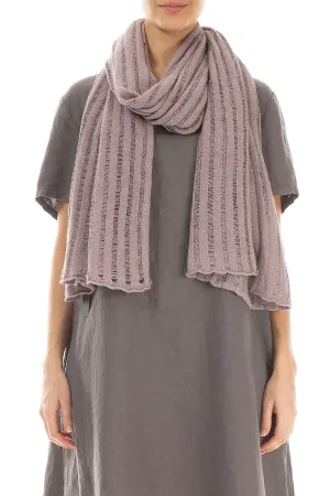 Drop Stitch Greige Linen Scarf