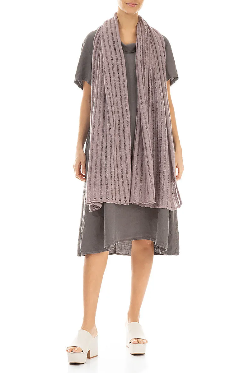 Drop Stitch Greige Linen Scarf