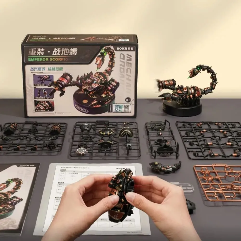 Emperor Scorpion 3d Puzzle with Motor & Light Interactive Funny Assembly Moveable Toys for Teens Adults