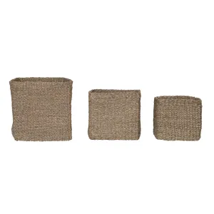 Hand-Woven Seagrass Basket, Small