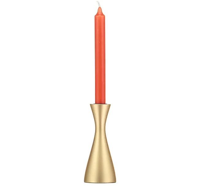 Medium Wooden Candleholder in Old Gold