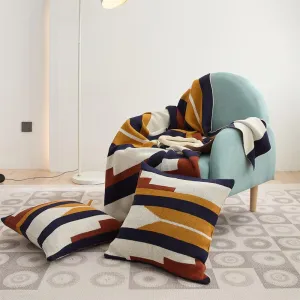 Modern Bohemian Stripe Plaid Throw Blanket